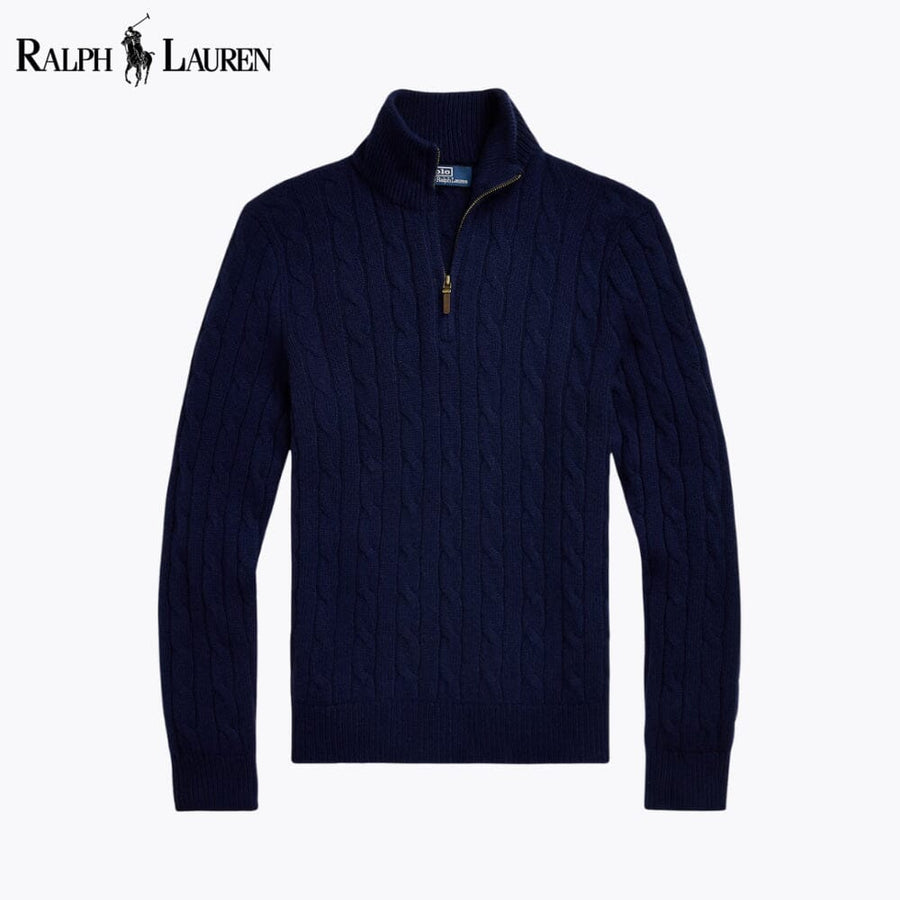 Men's Cable-Knit Cashmere Quarter-Zip Jumper
