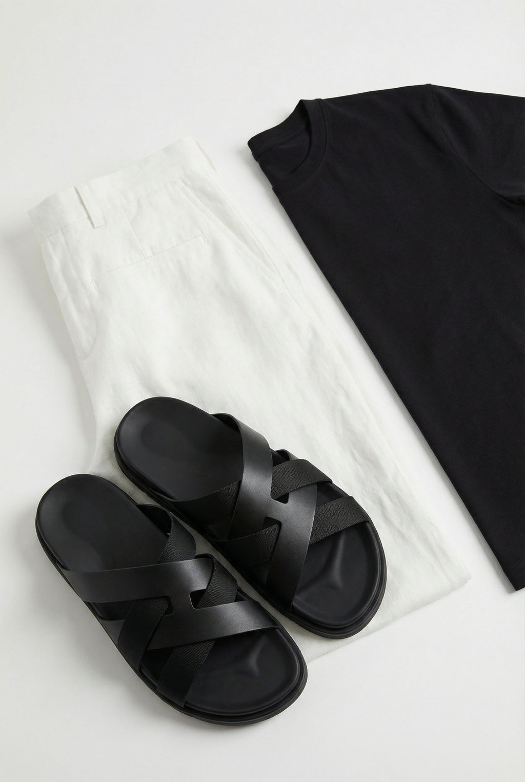 Amalfi Leather Sandal Black