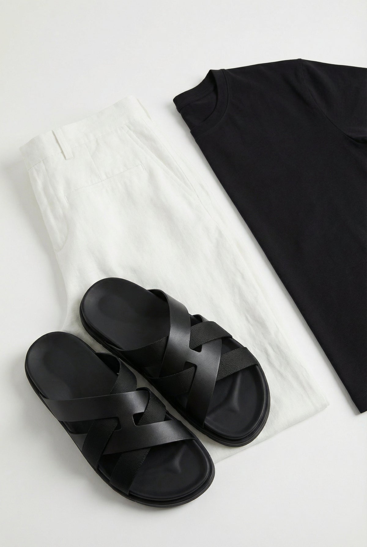 Amalfi Leather Sandal Black