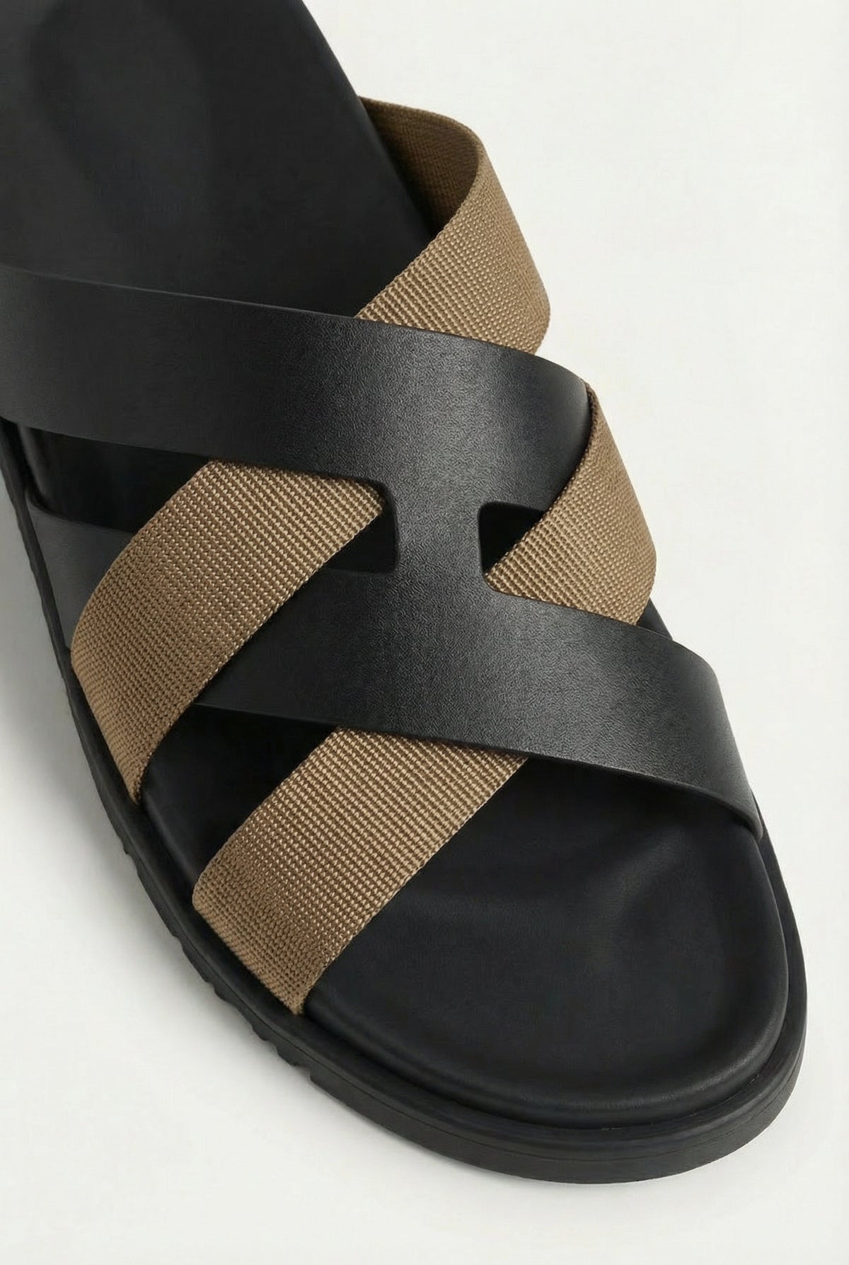 Amalfi Leather Sandal Black Tan