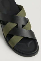 Amalfi Leather Sandal Black Olive