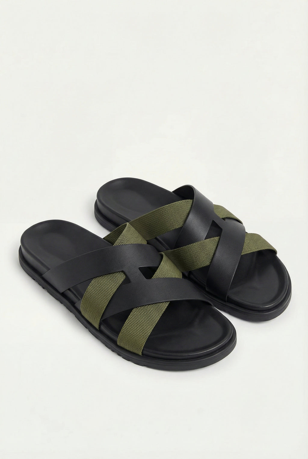 Amalfi Leather Sandal Black Olive