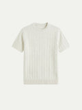 Nerano Cable Knit T-Shirt White