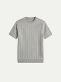 Nerano Cable Knit T-Shirt Grey