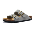 Capri Suede Sandal — Light Grey