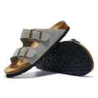 Capri Suede Sandal — Light Grey