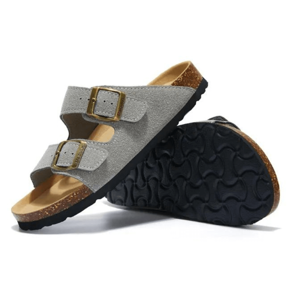 Capri Suede Sandal — Light Grey