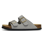 Capri Suede Sandal — Light Grey