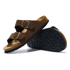 Capri Suede Sandal — Dark Brown