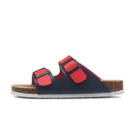 Capri Leather Sandal — Blue & Red