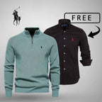 Men's Style & Comfort Premium – Half-Zip Jumper + FREE Classic Shirt