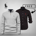 Men's Style & Comfort Premium – Half-Zip Jumper + FREE Classic Shirt