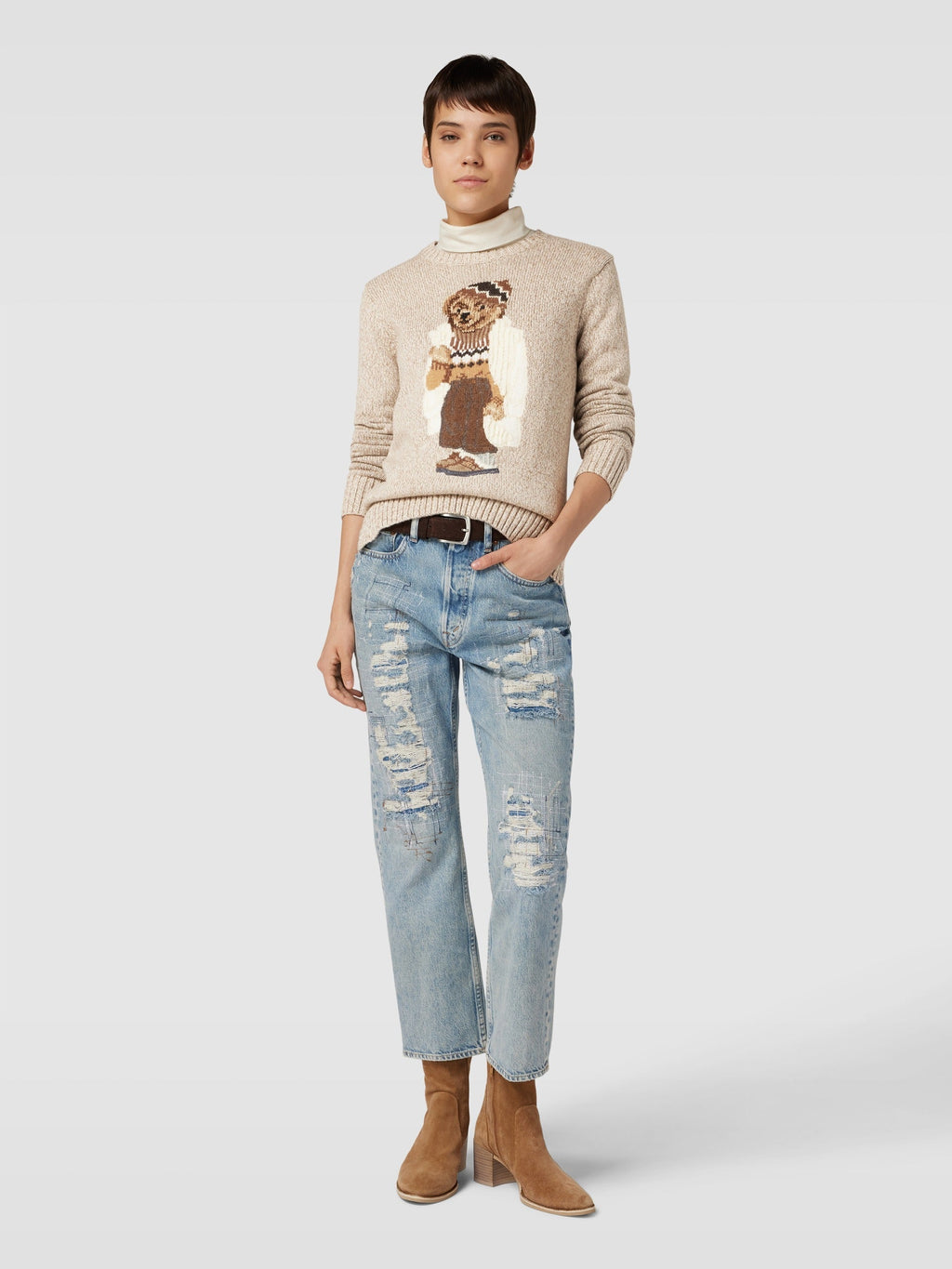 Woman Sweater | Bear White Coat