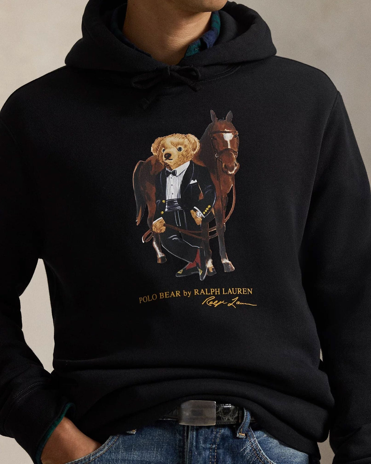 Men's Polo Bear Fleece Hoodie