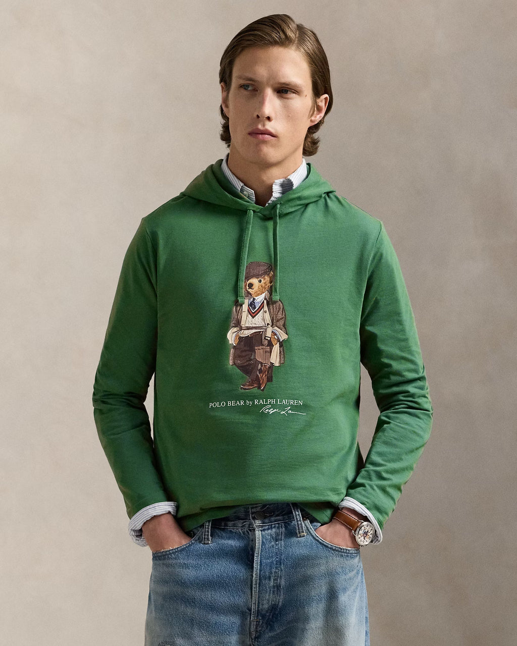 Men's Polo Bear Jersey Hoodie T-Shirt