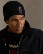 Men's Polo Bear Rib-Knit Beanie