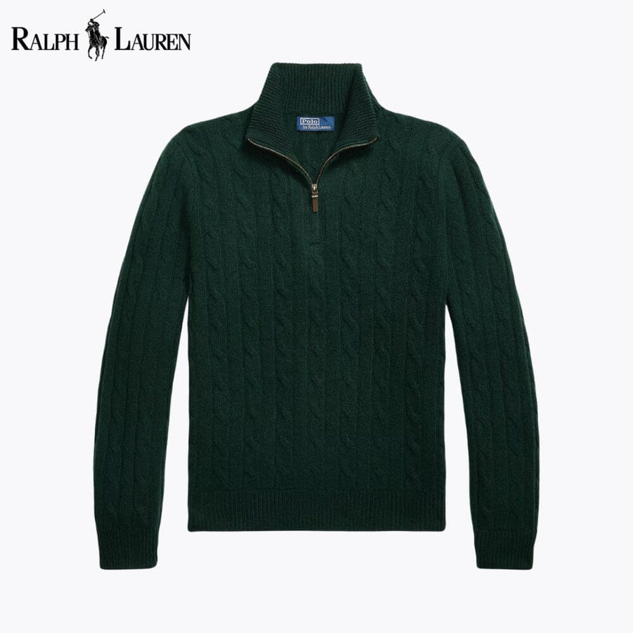 Men's Cable-Knit Cashmere Quarter-Zip Jumper