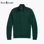 Men's Mesh-Knit Cotton Quarter-Zip Sweater