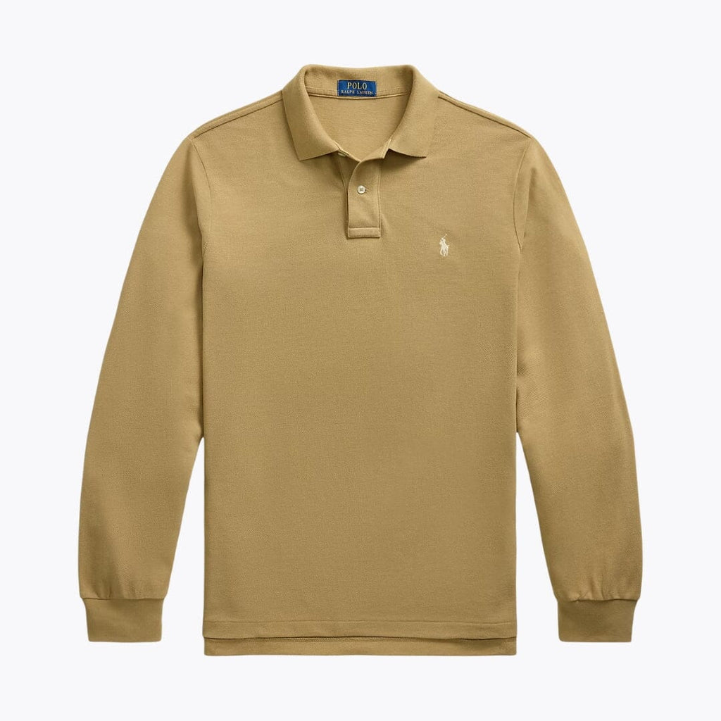 Men's Mesh Long-Sleeve Polo Shirt