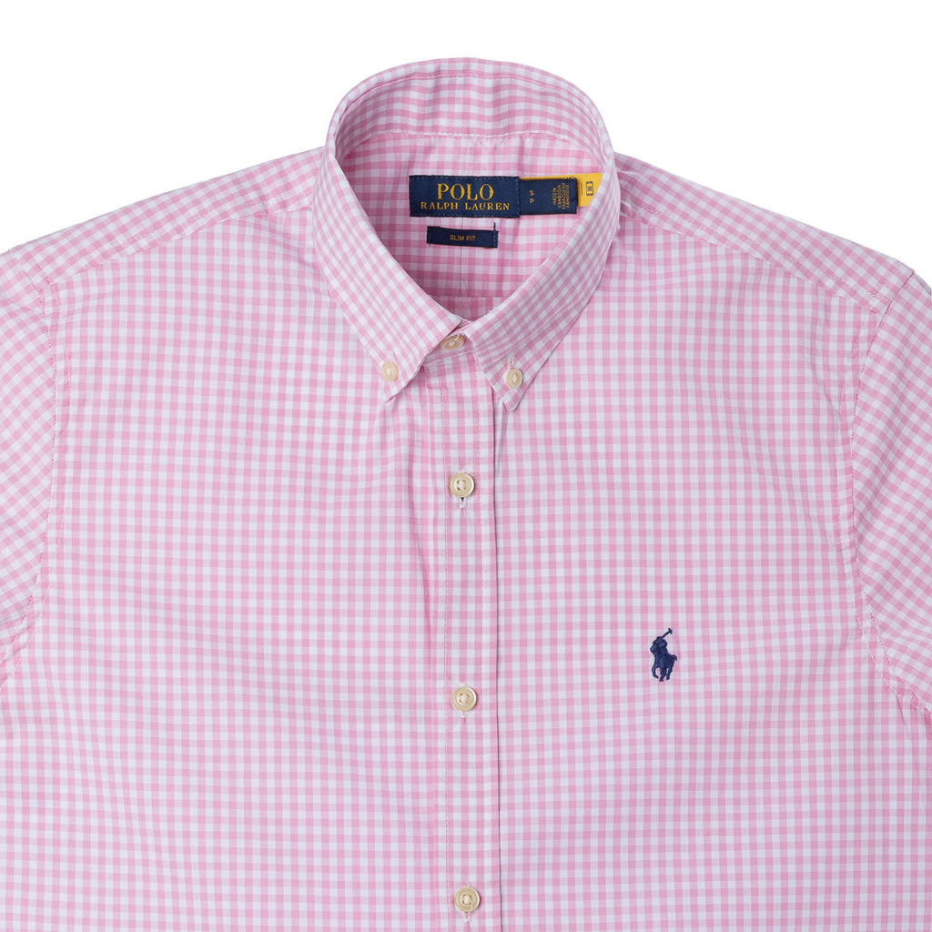 Men's RL Shirt Custom Fit Checked Pink