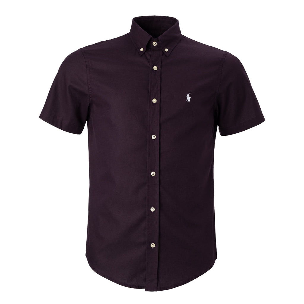 Men's RL Shirt Oxford Short-Sleeve - Burgundy