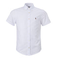 Men's RL Shirt Short-Sleeve Oxford Multicolor Pony - White