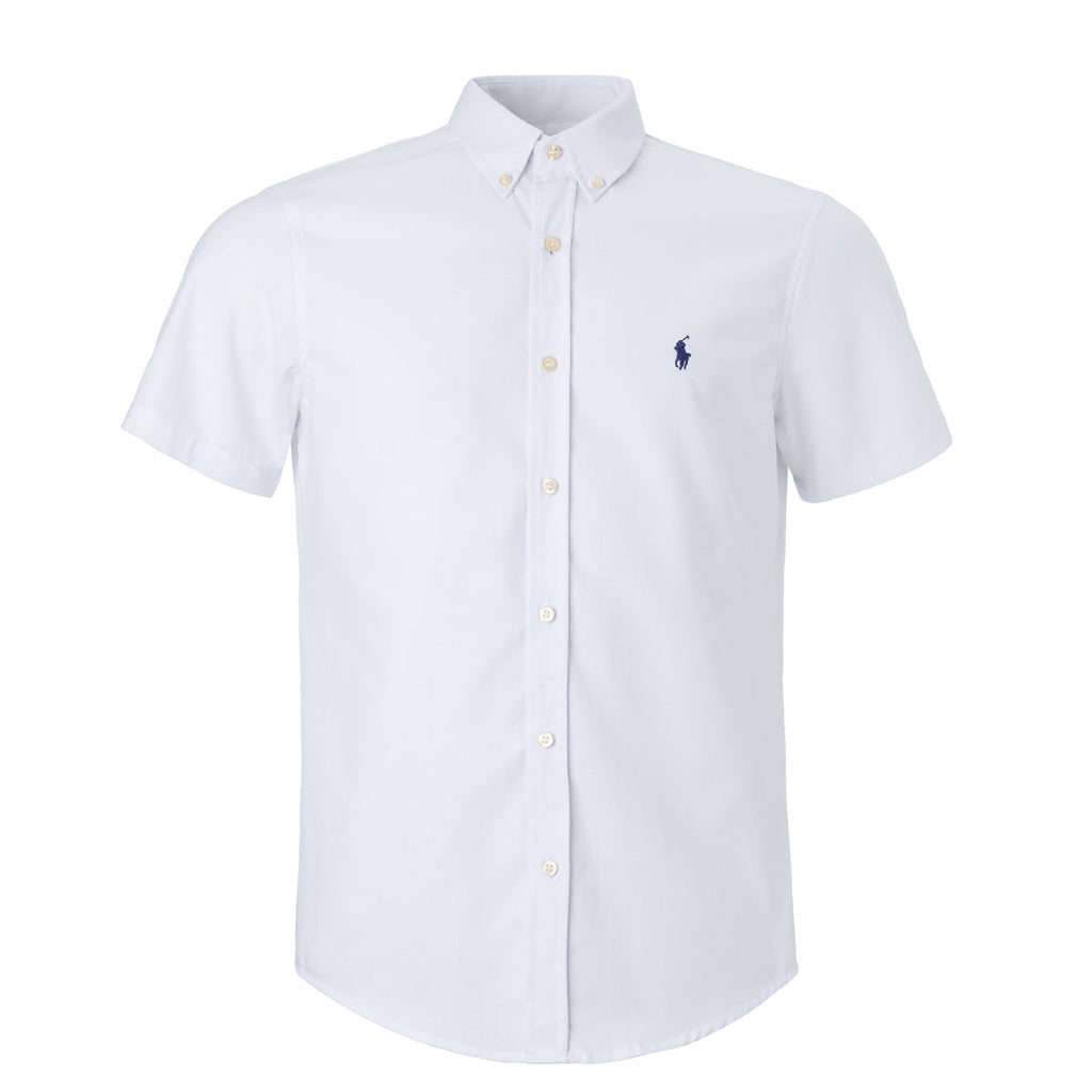 Men's RL Shirt Custom Fit Oxford Short-Sleeve - White