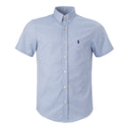 Men's RL Shirt Custom Fit Oxford Short-Sleeve - Blue