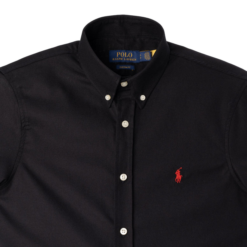 Men's RL Shirt Custom Fit Oxford Short-Sleeve - Black